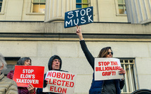 Protests against Elon Musk take place outside Tesla showrooms in the US and Europe